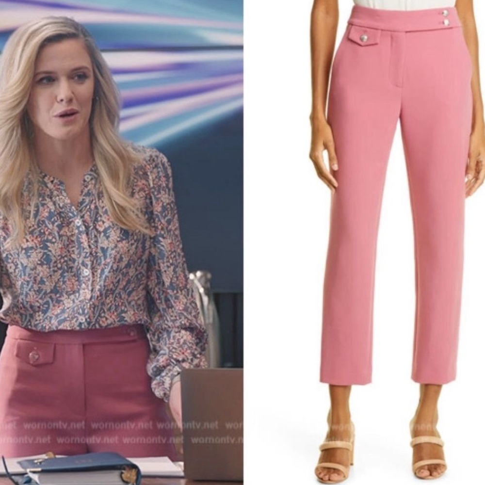 NWT Veronica Beard  Renzo Crop Pants Rose Wine - size 12 GORGEOUS COLOR